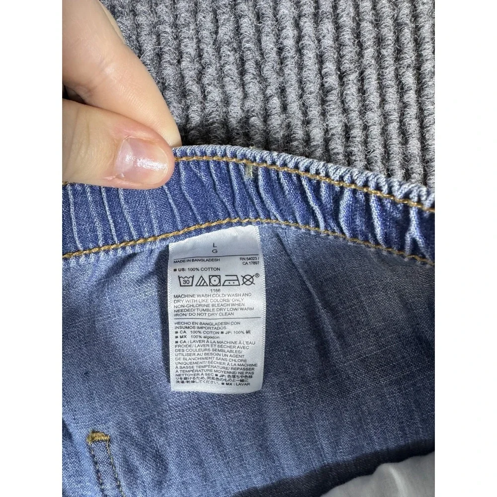 Banana Republic Mid Rise Wide Leg Drawstring Waist Jeans Womens Large Baggy Blue